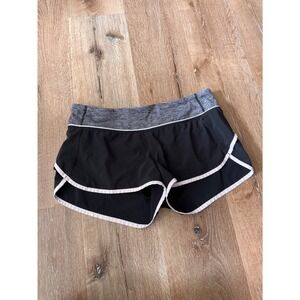 Lululemon Black Grey Speed Up Shorts Size 8